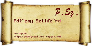 Pápay Szilárd névjegykártya