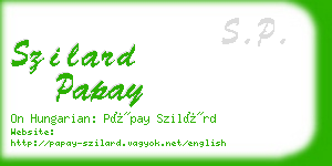 szilard papay business card